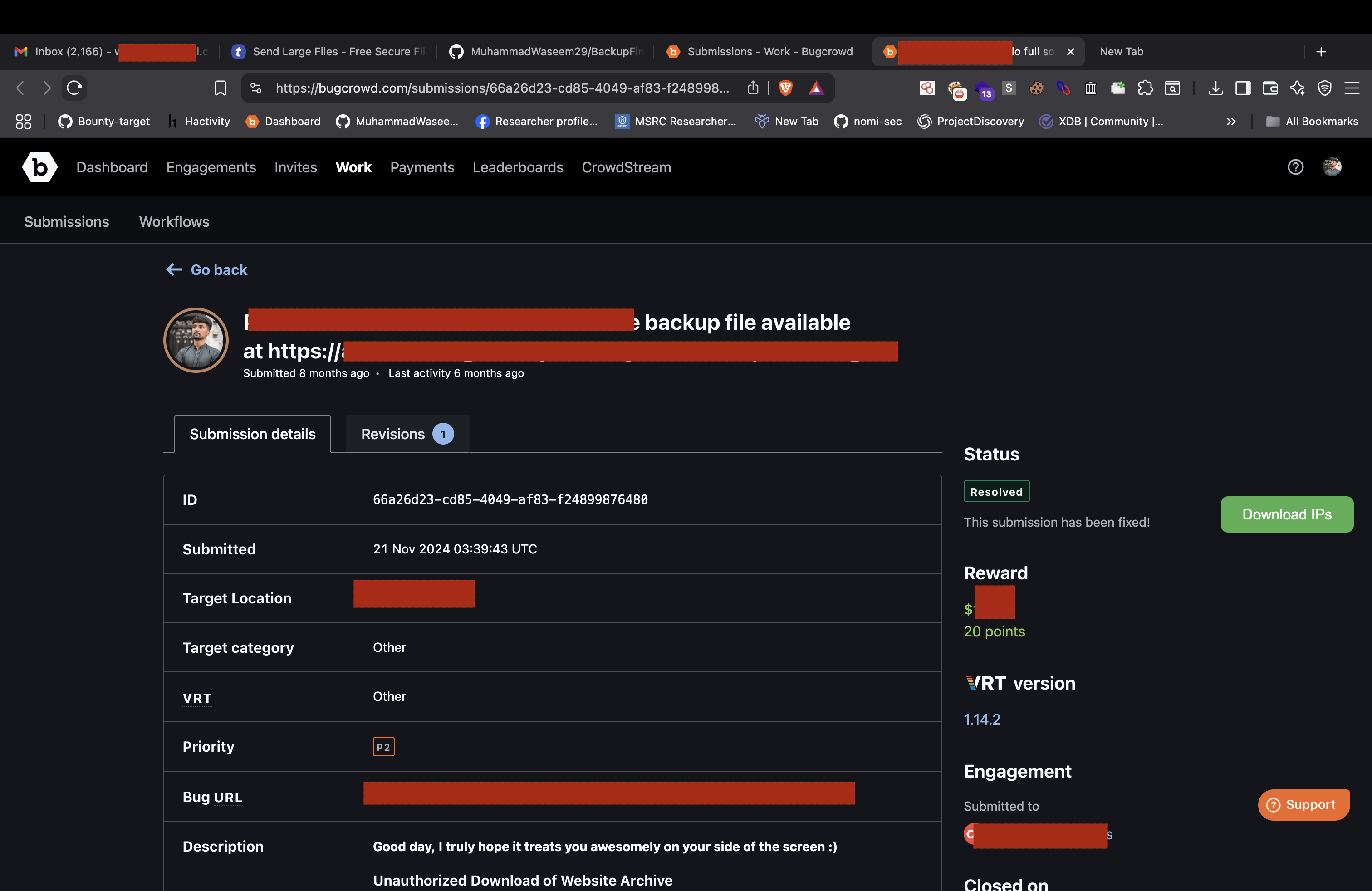 BackupFinder discovering backup files on web servers
